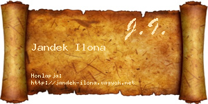 Jandek Ilona névjegykártya
